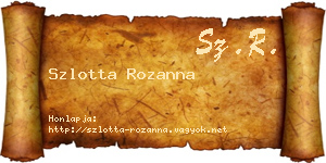 Szlotta Rozanna névjegykártya